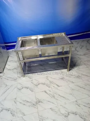 2-Compartment Sink, Double-Basin Commercial Sink Size 1.2m Length