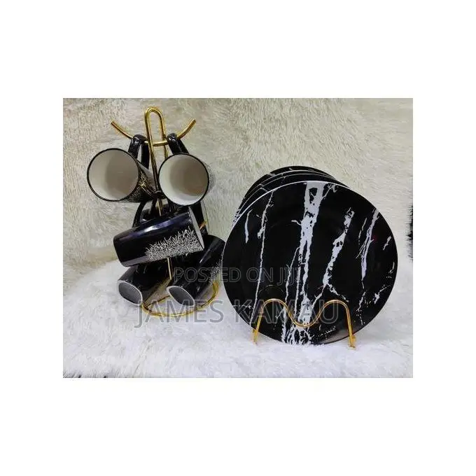 Ceramic Plate and Mug Set Tree Mugs 6pcs Plates 6pcs