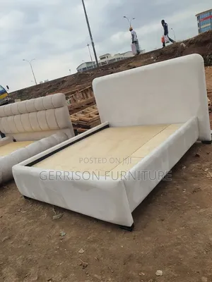 Premium 5x6 Cream Velvet Bed Frame
