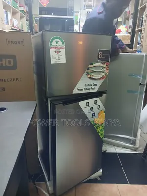Decho 138L Double Door Refrigerator – Top-Mounted Freezer (Silver)