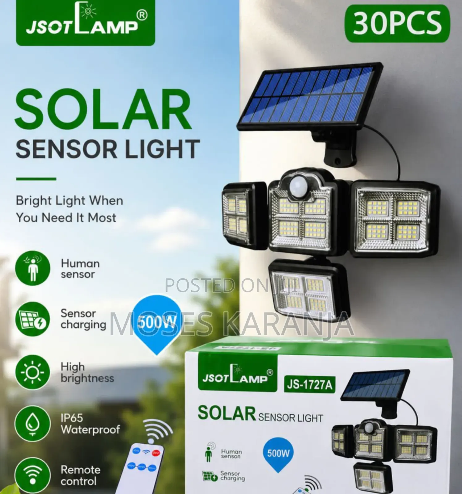 500W Solar Sensor Security Light