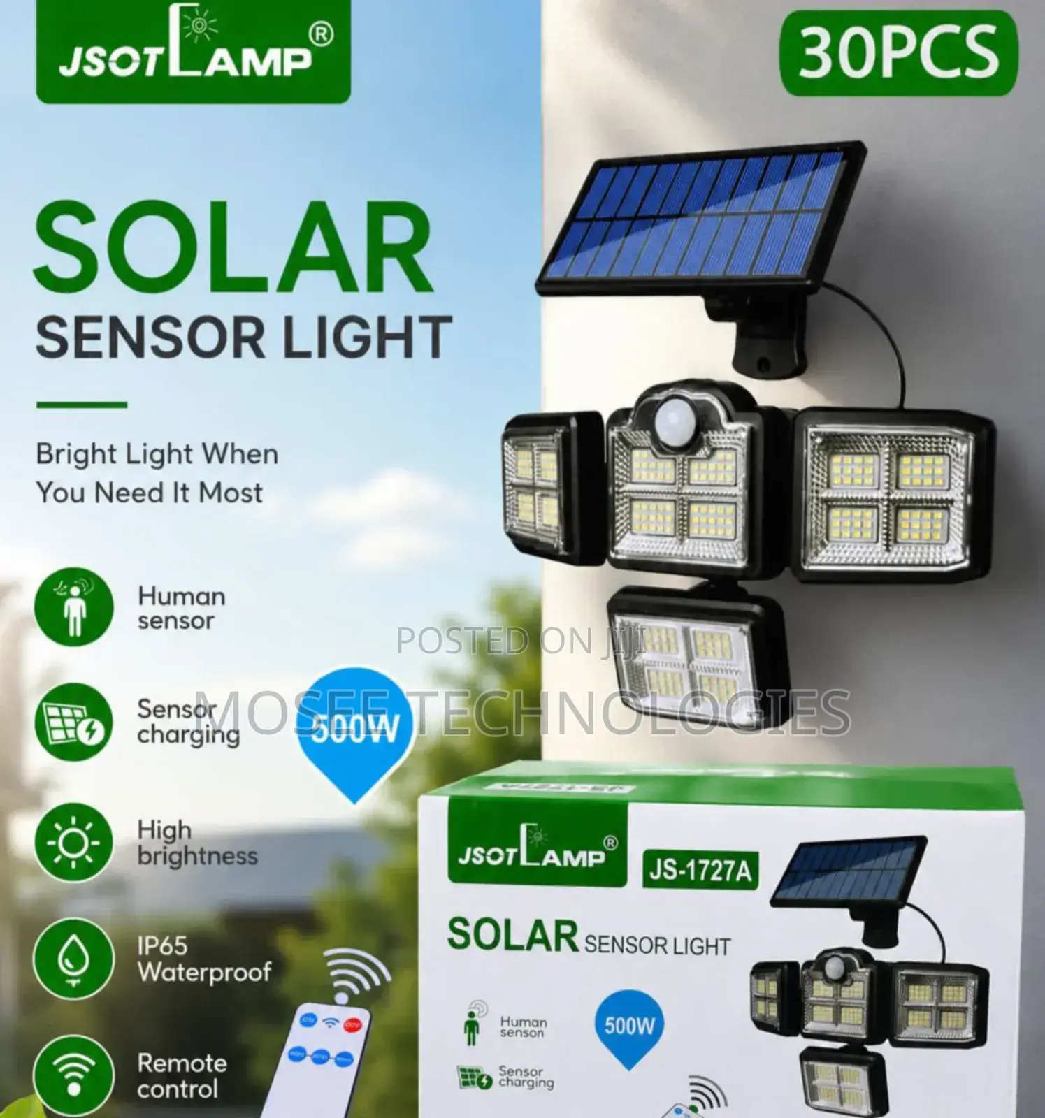 500W Solar Sensor Security Light