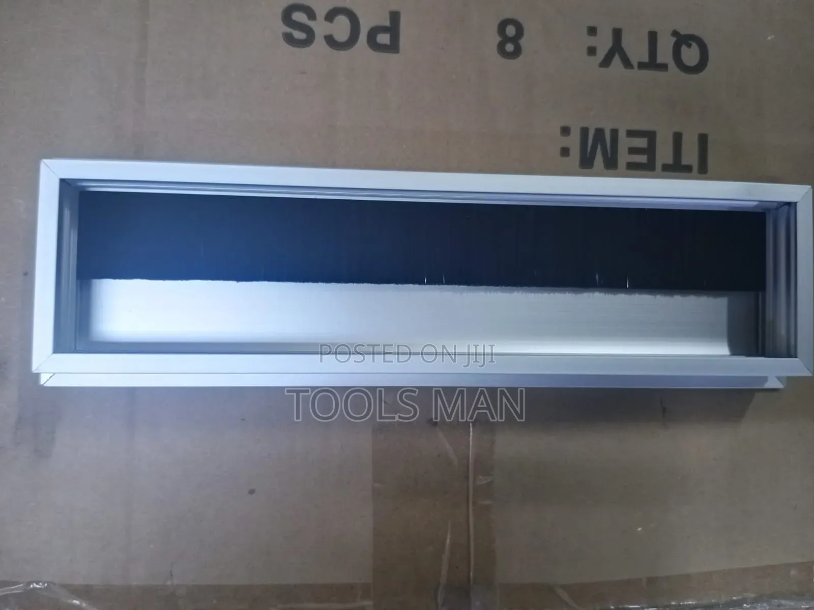 Aluminum Desk Cable Grommet Brush Strip, Rectangular Big Grommet.