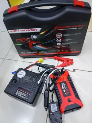 Compact 12V Jump Starter Kit With Inflator for Cars and Road Trips