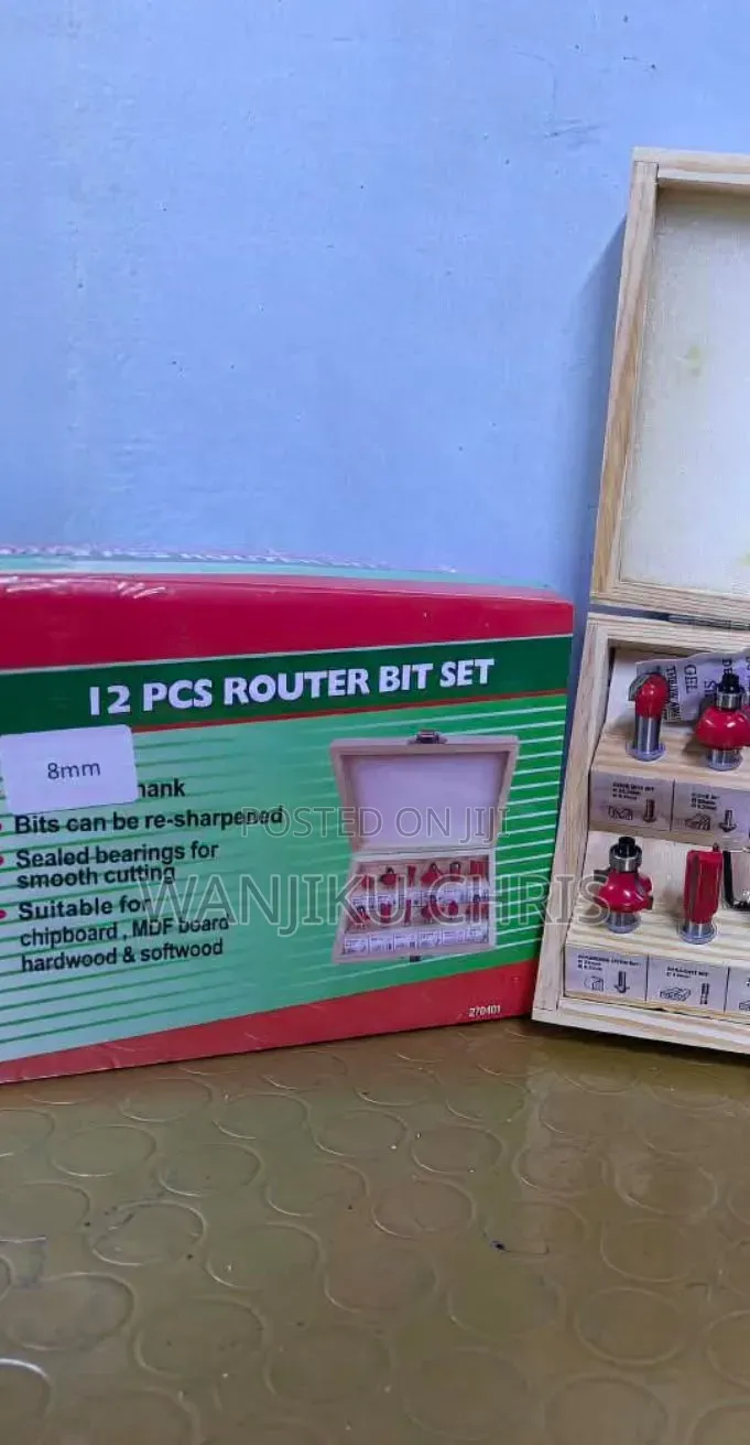 12 Piece Tungsten Carbide Woodworking Router Bit Set 8mm