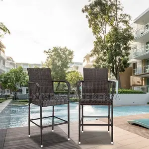 Bar Stool; Durable Woven Rattan Bar Stool for Patio, and Garden Areas