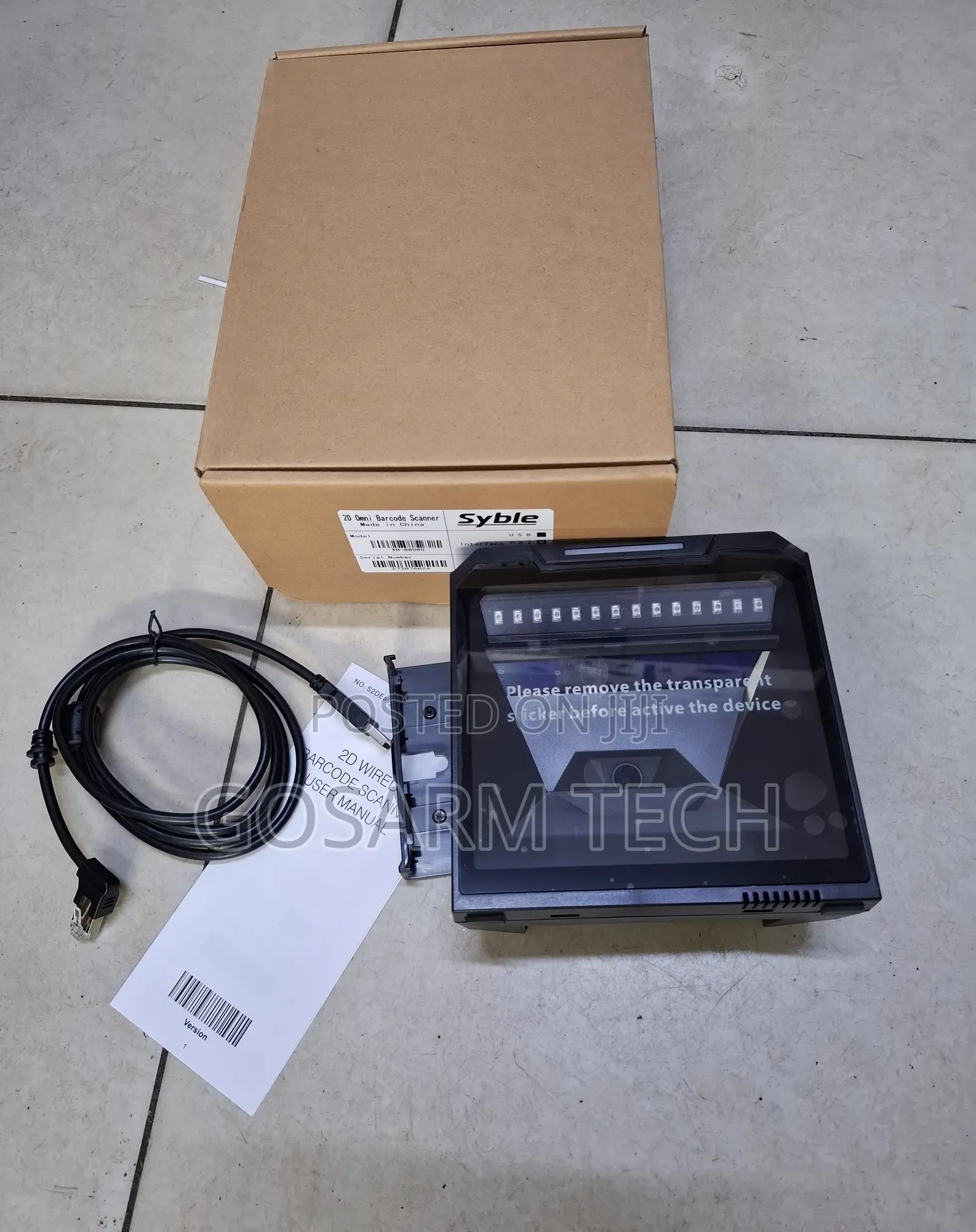 SYBLE XB-8808G 2D Wired Table Mount Desktop Barcode Scanner
