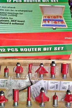 12 Piece Woodworking Router Bit Set