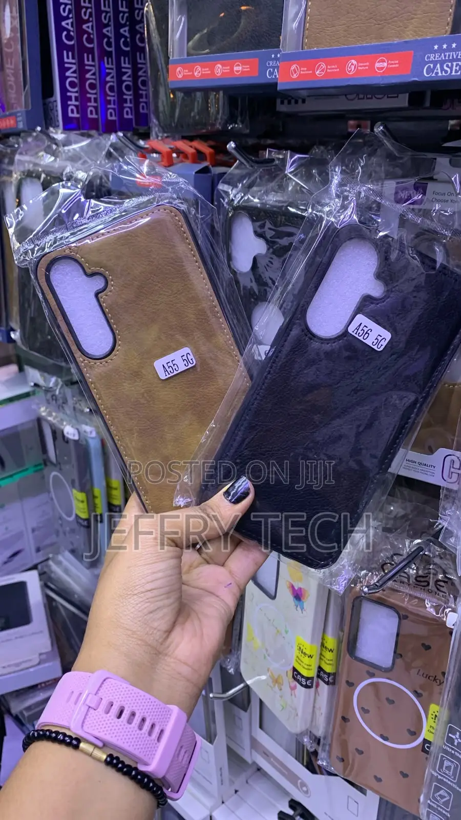 Faux Leather Textured Back Covers Designed for Samsung Galaxy A57