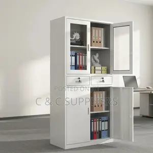 2-Swing Door File Cabinet With Drawers