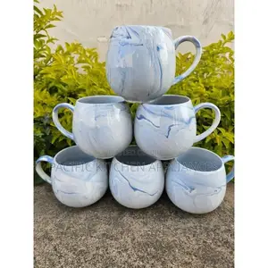 Pot Style Ceramic Mug Set 6 Pieces Heat Resistant Coffee Tea Cups