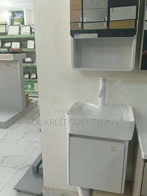 Modern Compact Bathroom Vanity Set With Ceramic Basin Mirror Cabinet