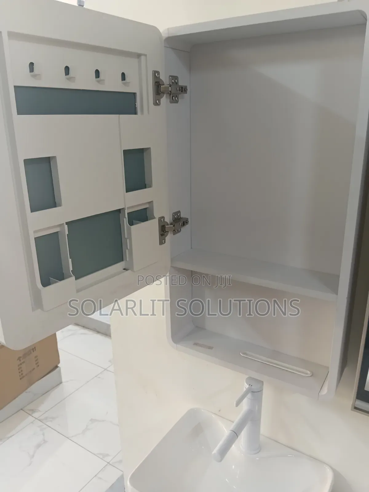 Modern Compact Bathroom Vanity Set With Ceramic Basin Mirror Cabinet