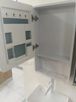 Modern Compact Bathroom Vanity Set With Ceramic Basin Mirror Cabinet