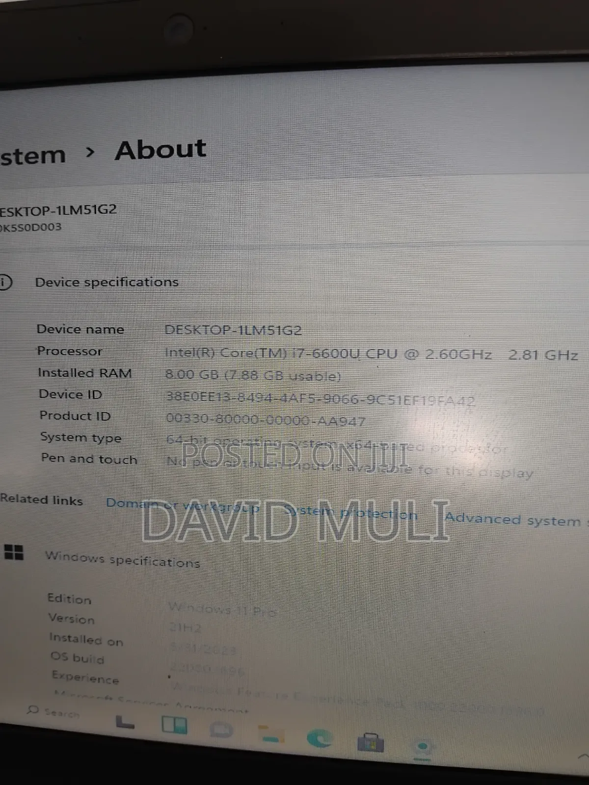 Leno X270 Laptop