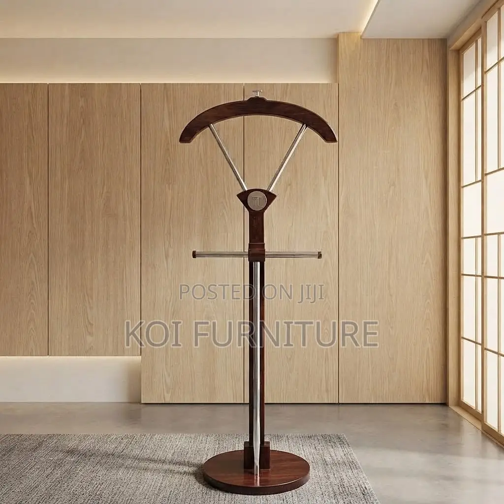 Dressers; Long Brown Executive Mahogany Coat Hanger