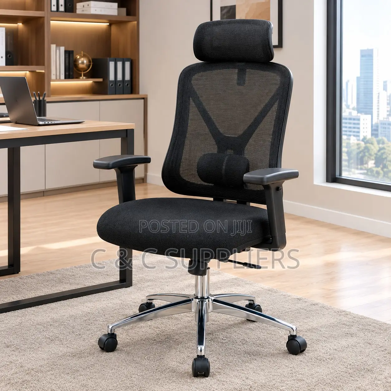 Ergonomic Swivel Chair With Lumber Support
