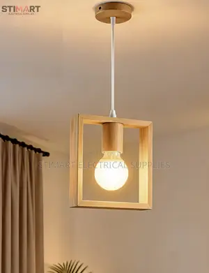 Minimalist Square Wood Pendant Light