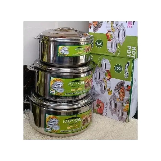 3pcs Happy Home Hotpots 10ltrs, 15ltrs, 20ltrs