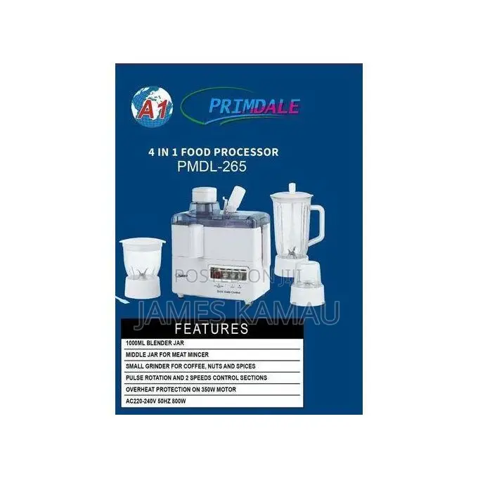 Primdale 4 in 1 Juicer Blender Grinder Food Processor Multi Functional
