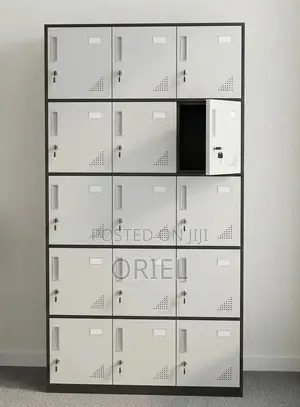 15-Door Office Locker Cabinet – Steel Staff Storage Filing Unit