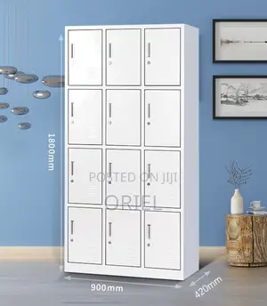 15-Door Office Locker Cabinet – Steel Staff Storage Filing Unit