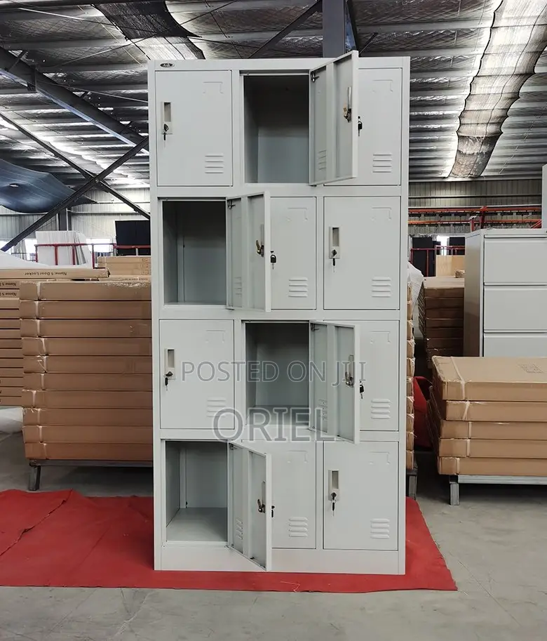 15-Door Office Locker Cabinet – Steel Staff Storage Filing Unit