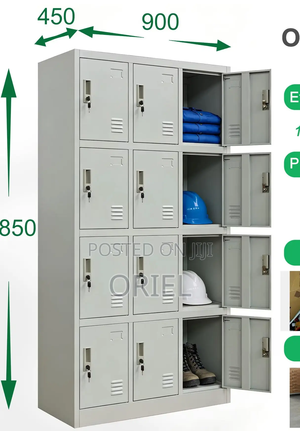 15-Door Office Locker Cabinet – Steel Staff Storage Filing Unit