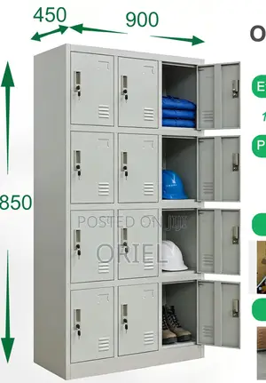 15-Door Office Locker Cabinet – Steel Staff Storage Filing Unit