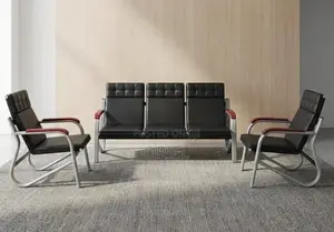 5-Seater Office Leather Sofa Set – Premium Reception Lounge Seating