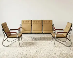 5-Seater Office Leather Sofa Set – Premium Reception Lounge Seating