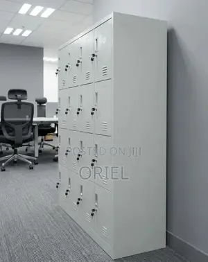 12-Locker Industrial Storage Cabinet – Heavy-Duty Steel Staff Locker