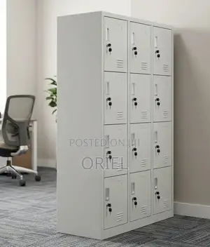 12-Locker Industrial Storage Cabinet – Heavy-Duty Steel Staff Locker