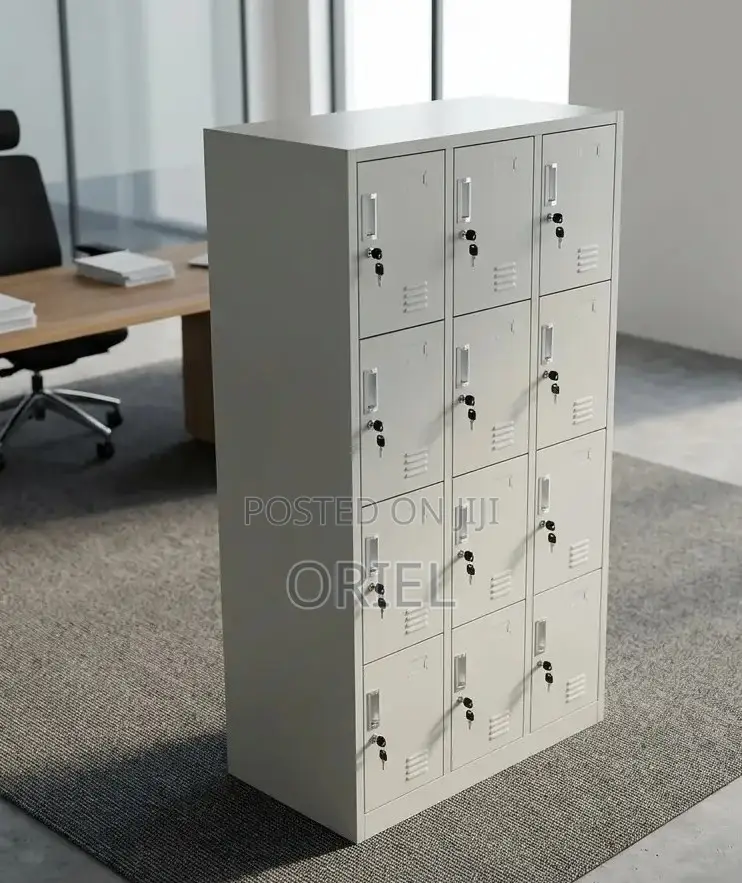 12-Locker Industrial Storage Cabinet – Heavy-Duty Steel Staff Locker