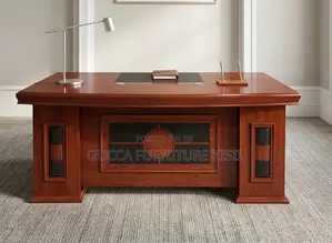 Curved Front Mahogany Finish 180cm Desk