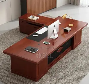 Executive Mahogany Office Desk With Side Return – Premium Manager Desk