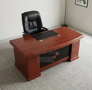 Executive Mahogany Office Desk With Side Return – Premium Manager Desk