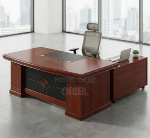 Executive Mahogany Office Desk With Side Return – Premium Manager Desk