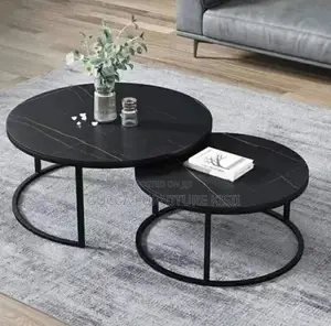 2 in 1 Modern Nesting Coffee Table (Black)