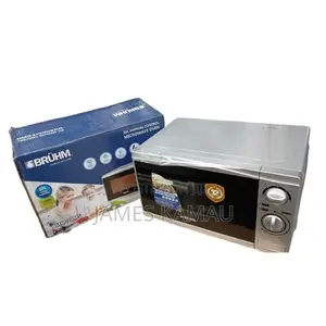 Bruhm 20L Solo Microwave Oven - Silver, 700W, 5 Power Levels
