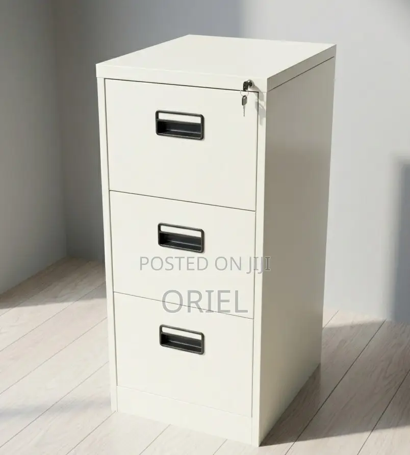3-Drawer Metal Office Filing Cabinet – Secure Document Storage Unit