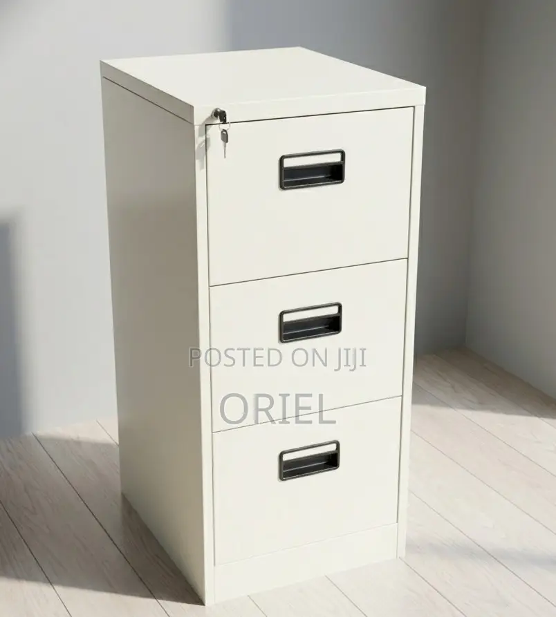 3-Drawer Metal Office Filing Cabinet – Secure Document Storage Unit
