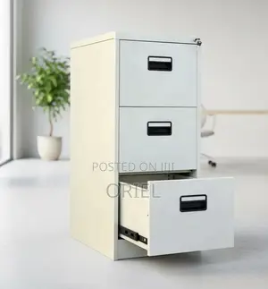 3-Drawer Metal Office Filing Cabinet – Secure Document Storage Unit