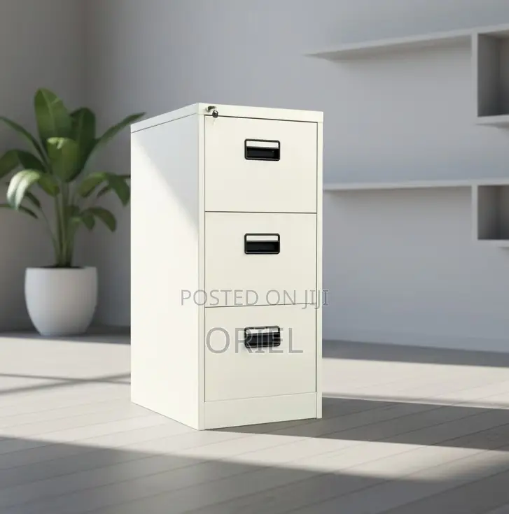 3-Drawer Metal Office Filing Cabinet – Secure Document Storage Unit