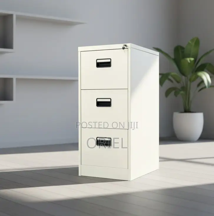 3-Drawer Metal Office Filing Cabinet – Secure Document Storage Unit