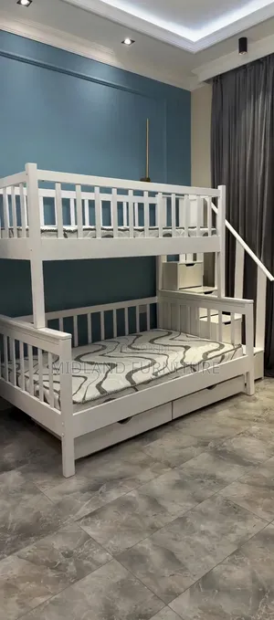 White Solid Wood Kids Bunk Bed Available on Order
