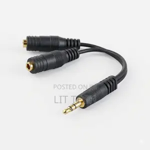 3.5mm Male to 2-Port Female Stereo Audio Y-Splitter Auxiliary Adapter
