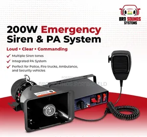 12V 200W Warning Siren and Public Address (PA) Amplifier System