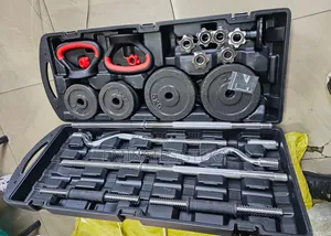 58kg Dumbbells Set With a Curl Bar and Kettlebell Holder
