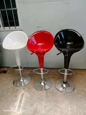 Modern Adjustable Swivel Bar Stool – Red White